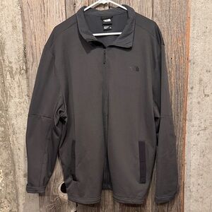 The North Face Men's Dark Gray Lightweight Zip Jacket with hip pocket